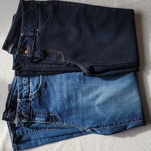2pr BUNDLE d. jeans Light & Dark Blue Skinny Stretch High Rise Denim Jeans